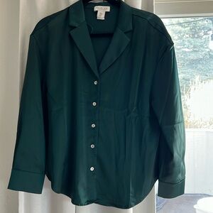 Never worn gorgeous green satin blouse